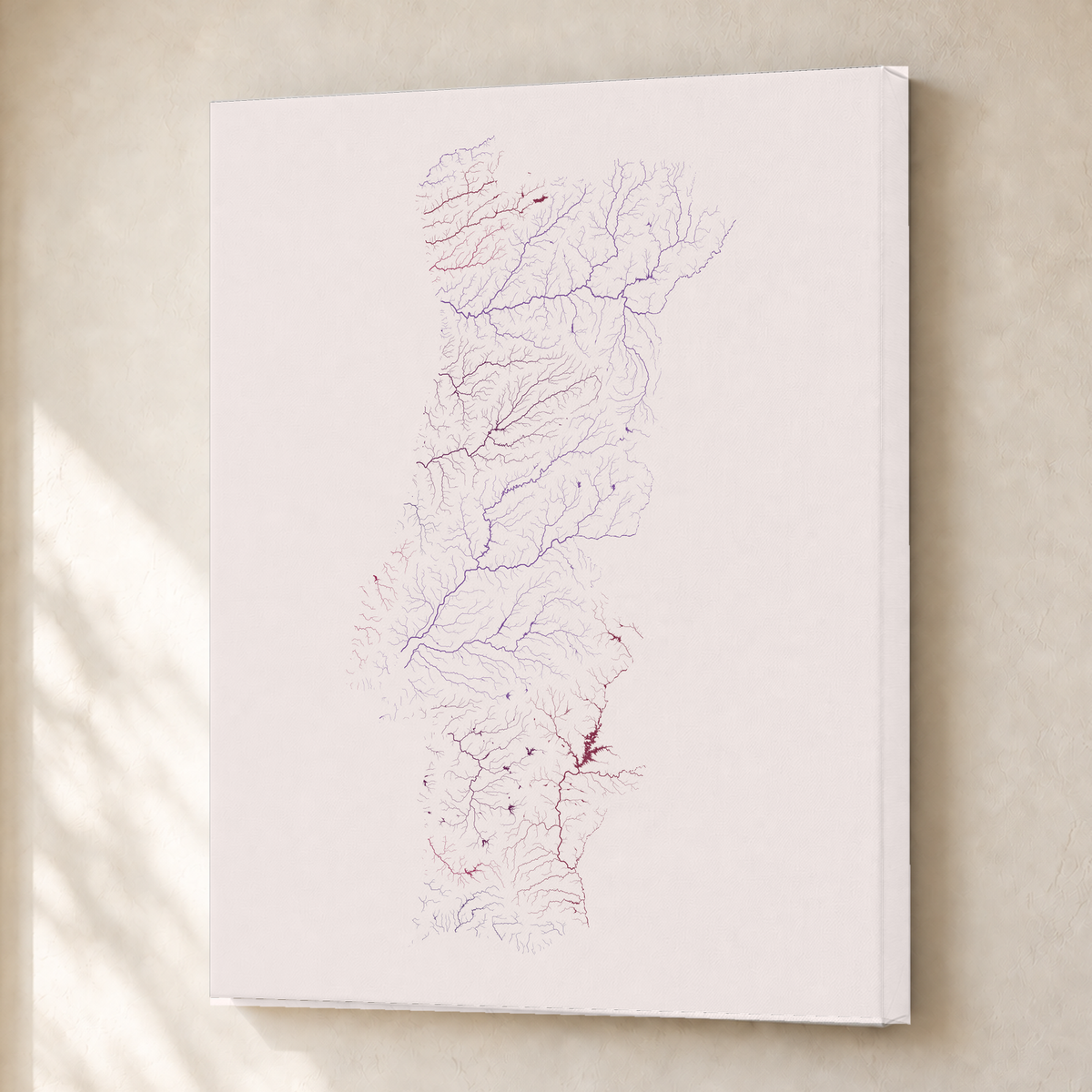 Beautiful Rivers — Portugal — Ameixa e rosé, Canvas · 30 × 40 cm, Sem margem