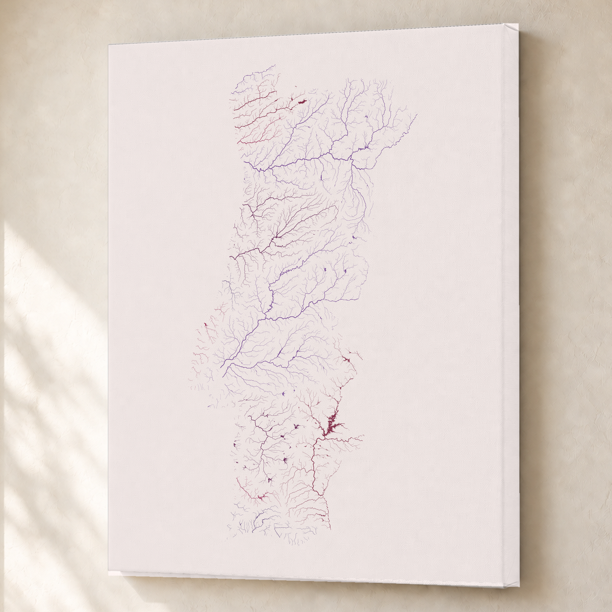 Beautiful Rivers — Portugal — Ameixa e rosé, Canvas · 60 × 80 cm, Sem margem