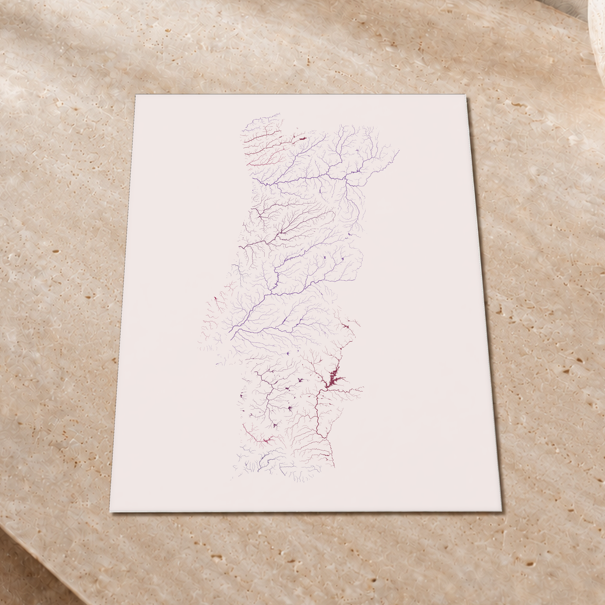 Beautiful Rivers — Portugal — Ameixa e rosé, Impressão fine art · 30 × 40 cm, Sem margem