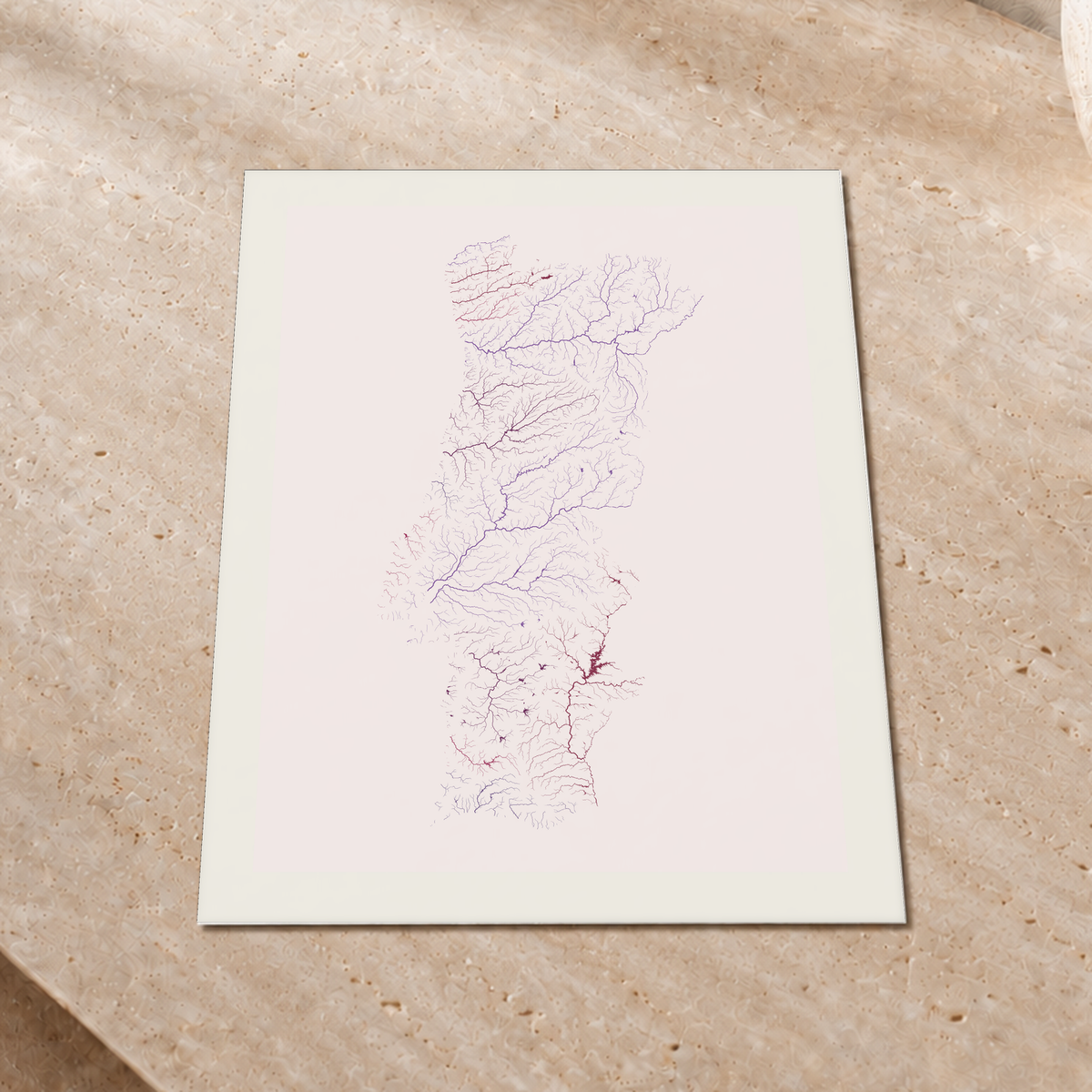 Beautiful Rivers — Portugal — Ameixa e rosé, Impressão fine art · 30 × 40 cm, Margem branca
