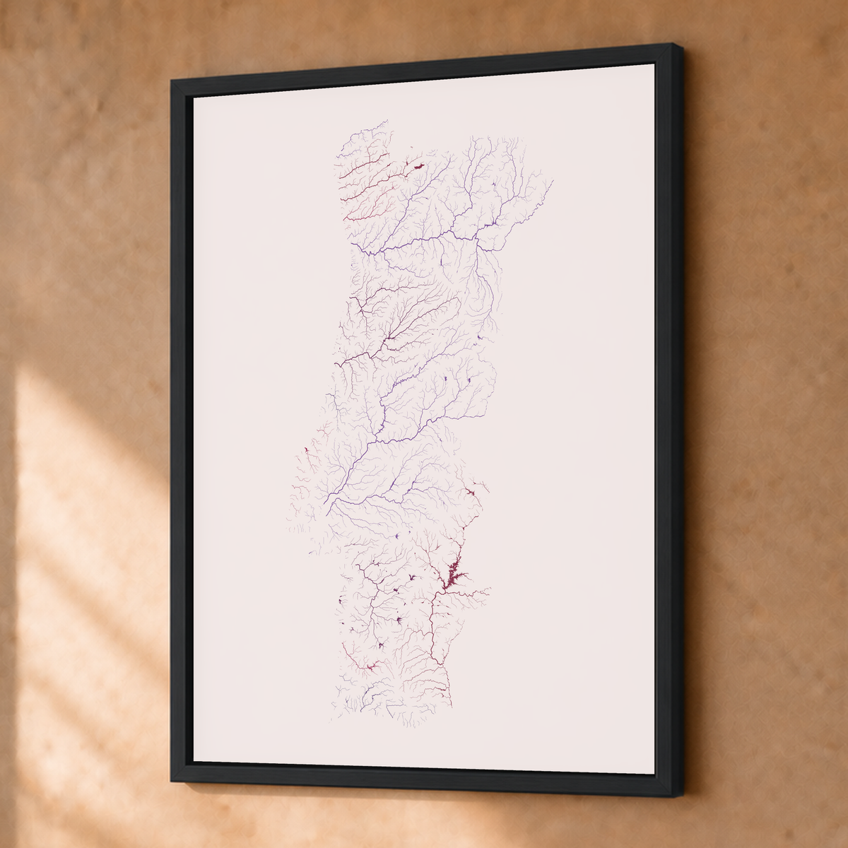 Beautiful Rivers — Portugal — Ameixa e rosé, Fine art emoldurado · 30 × 40 cm, Preto · Sem margem