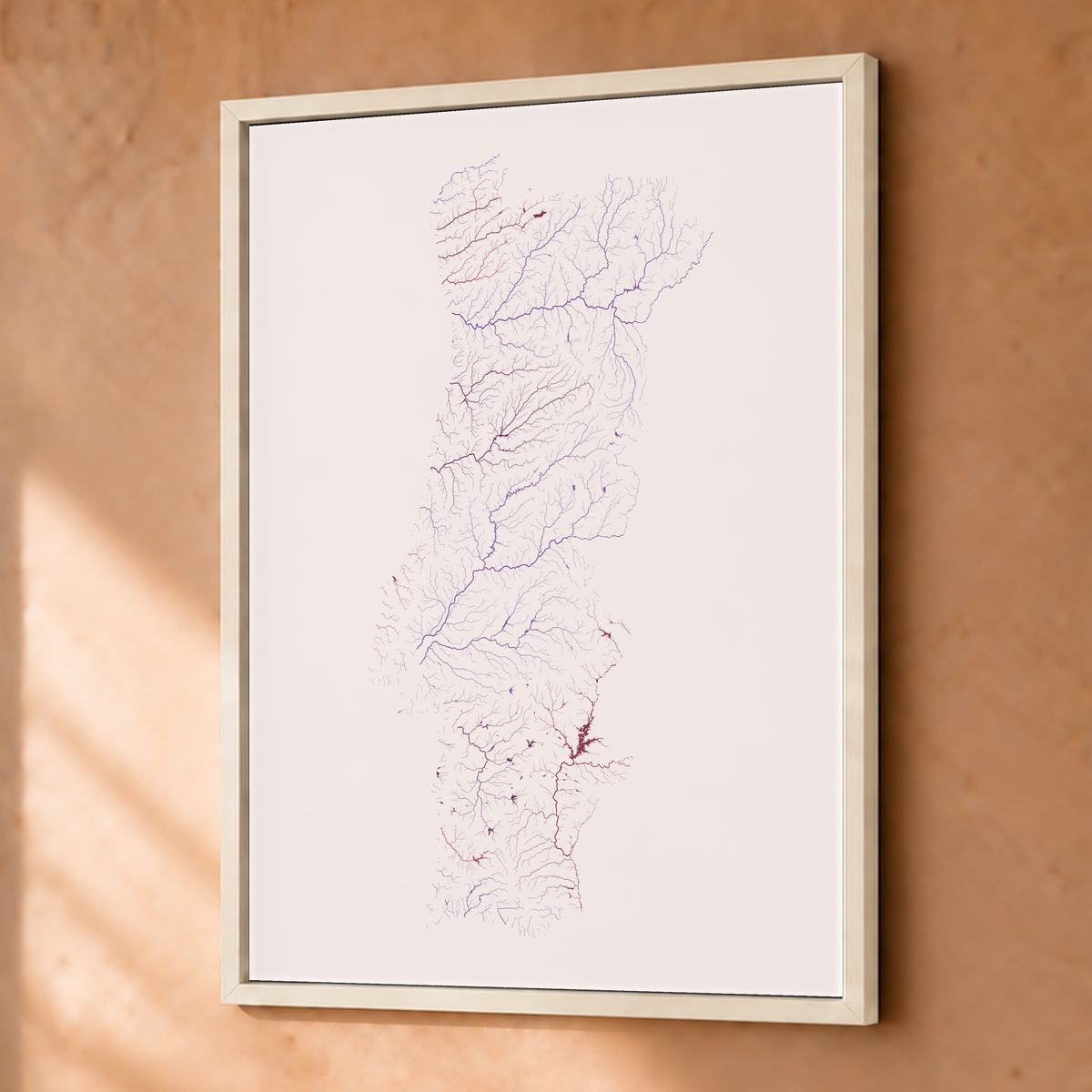 Beautiful Rivers — Portugal — Ameixa e rosé, Fine art emoldurado · 30 × 40 cm, Branco · Sem margem