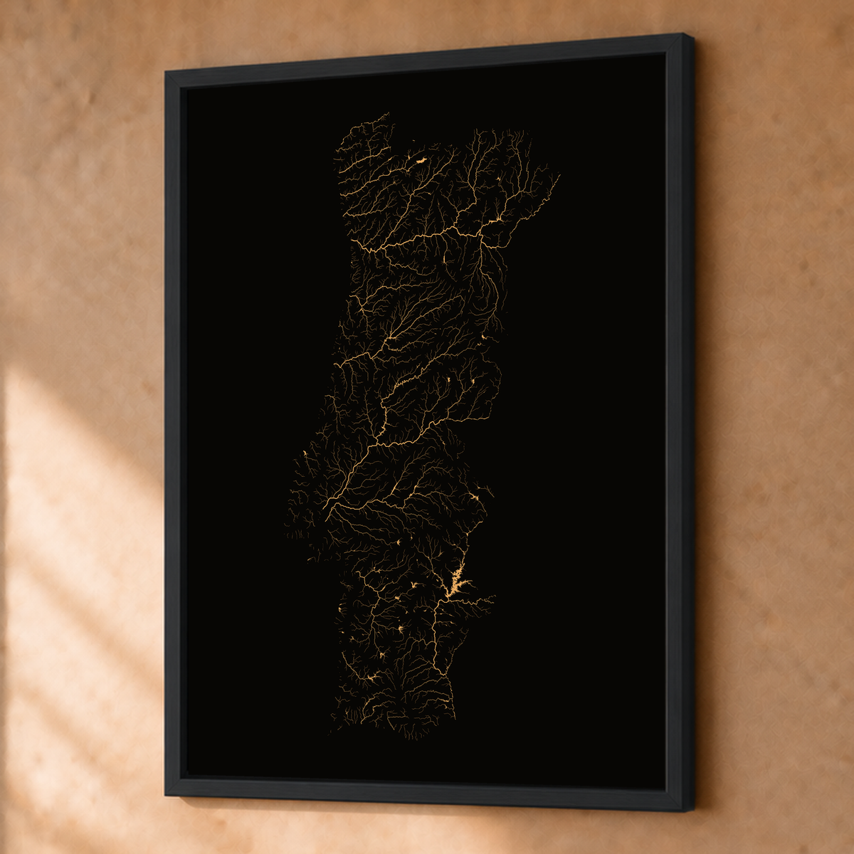 Beautiful Rivers — Portugal — Cobre, Fine art emoldurado · 45 × 60 cm, Preto · Sem margem