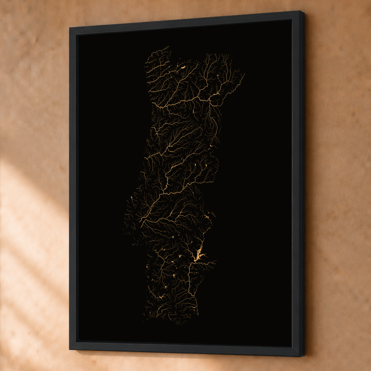 Beautiful Rivers — Portugal — Cobre, Fine art emoldurado · 60 × 80 cm, Preto · Sem margem