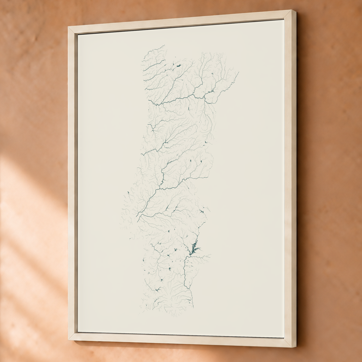 Beautiful Rivers — Portugal — Natural e luminosa, Fine art emoldurado · 60 × 80 cm, Branco · Sem margem