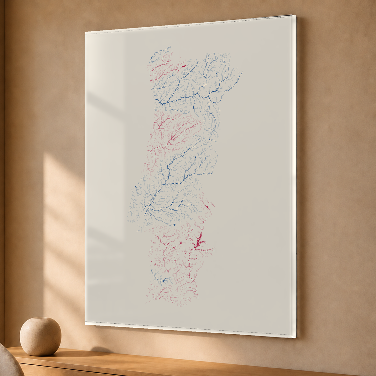 Beautiful Rivers — Portugal — Risografia, Acrílico · 30 × 40 cm, Sem margem
