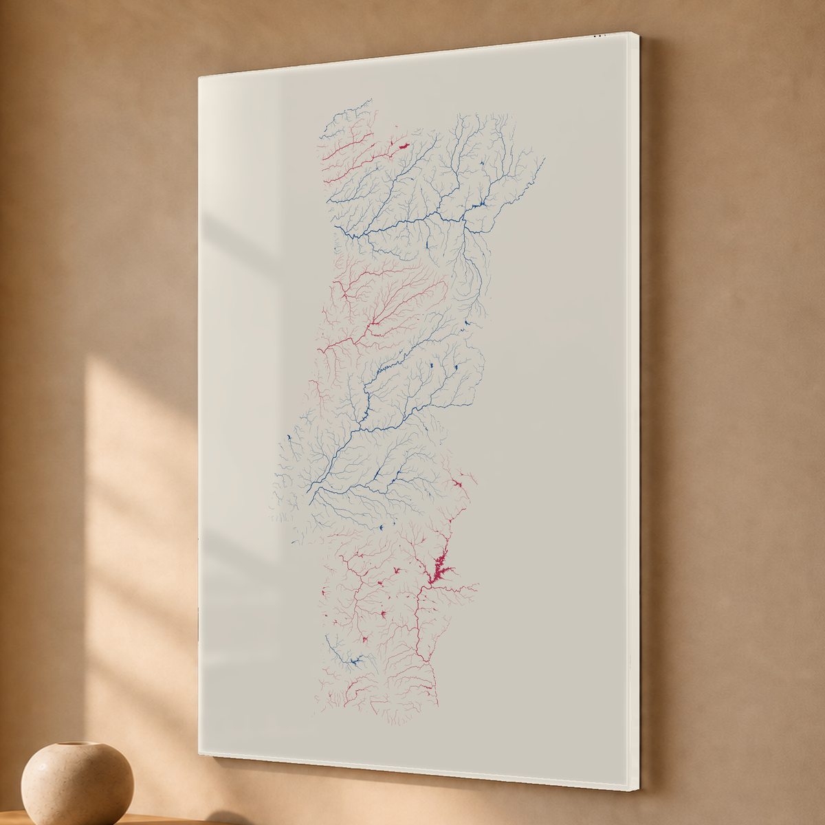 Beautiful Rivers — Portugal — Risografia, Acrílico · 40 × 60 cm, Sem margem