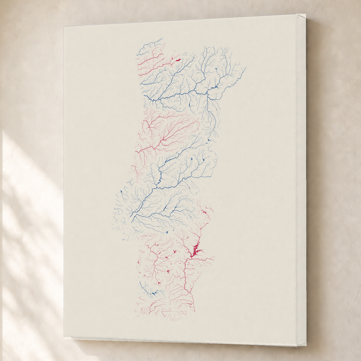 Beautiful Rivers — Portugal — Risografia, Canvas · 60 × 80 cm, Sem margem