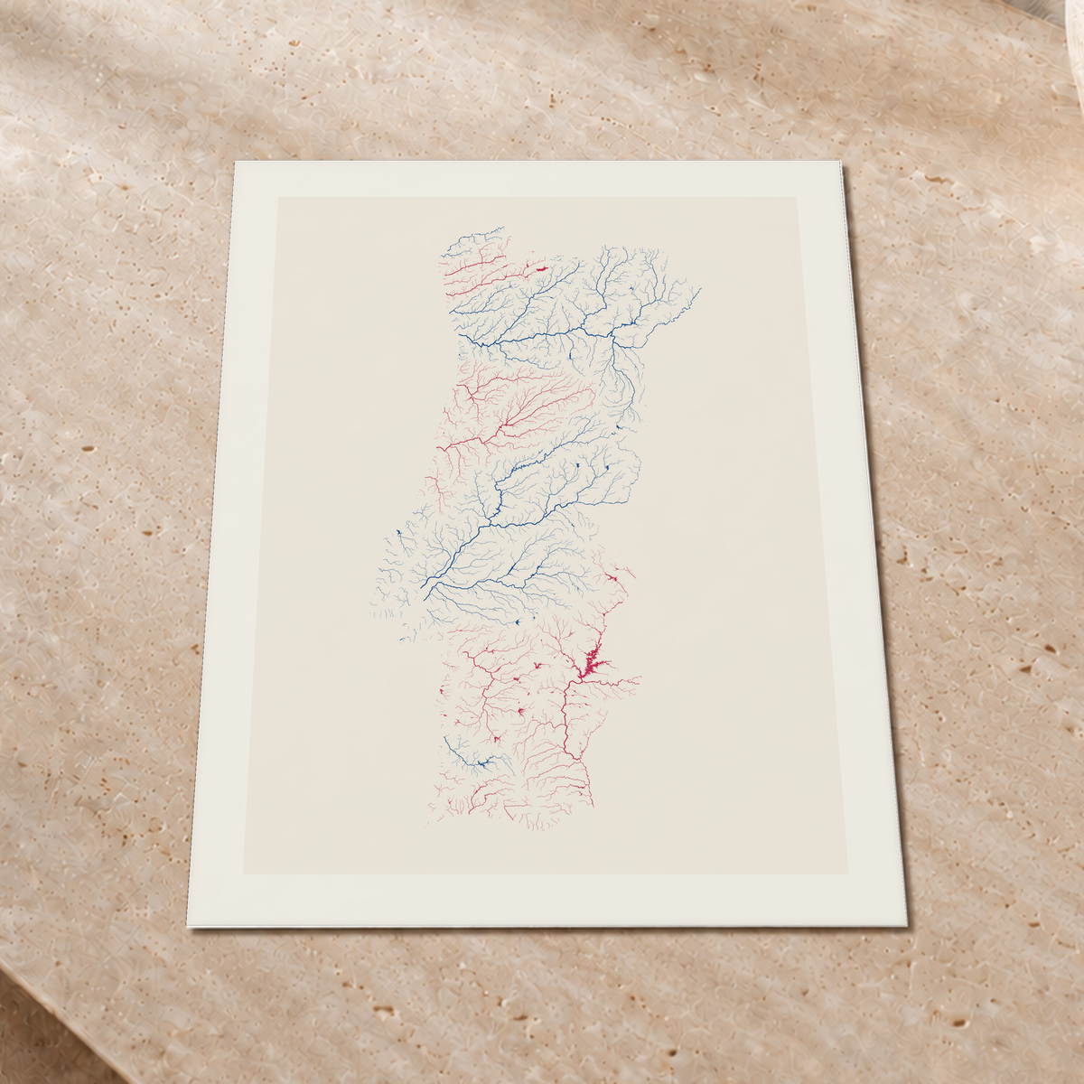 Beautiful Rivers — Portugal — Risografia, Impressão fine art · 45 × 60 cm, Margem branca