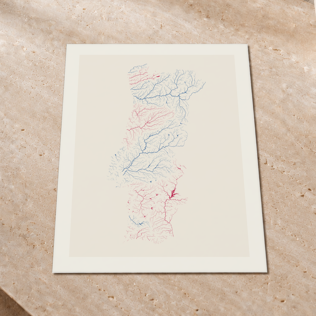 Beautiful Rivers — Portugal — Risografia, Impressão fine art · 60 × 80 cm, Margem branca