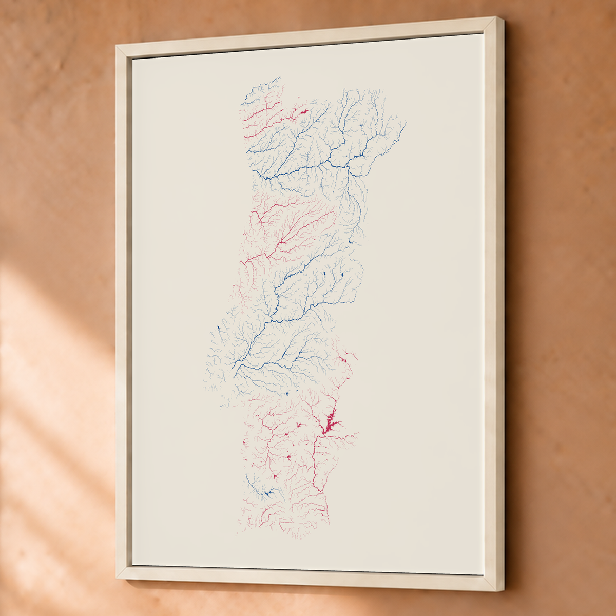 Beautiful Rivers — Portugal — Risografia, Fine art emoldurado · 60 × 80 cm, Branco · Sem margem