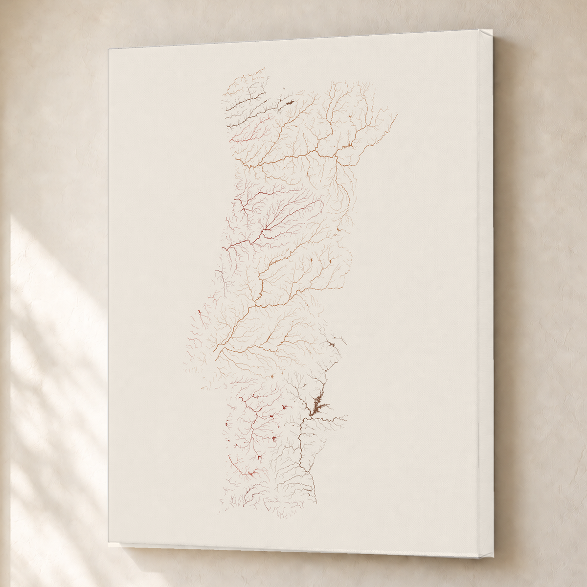 Beautiful Rivers — Portugal — Terracota e areia, Canvas · 45 × 60 cm, Sem margem
