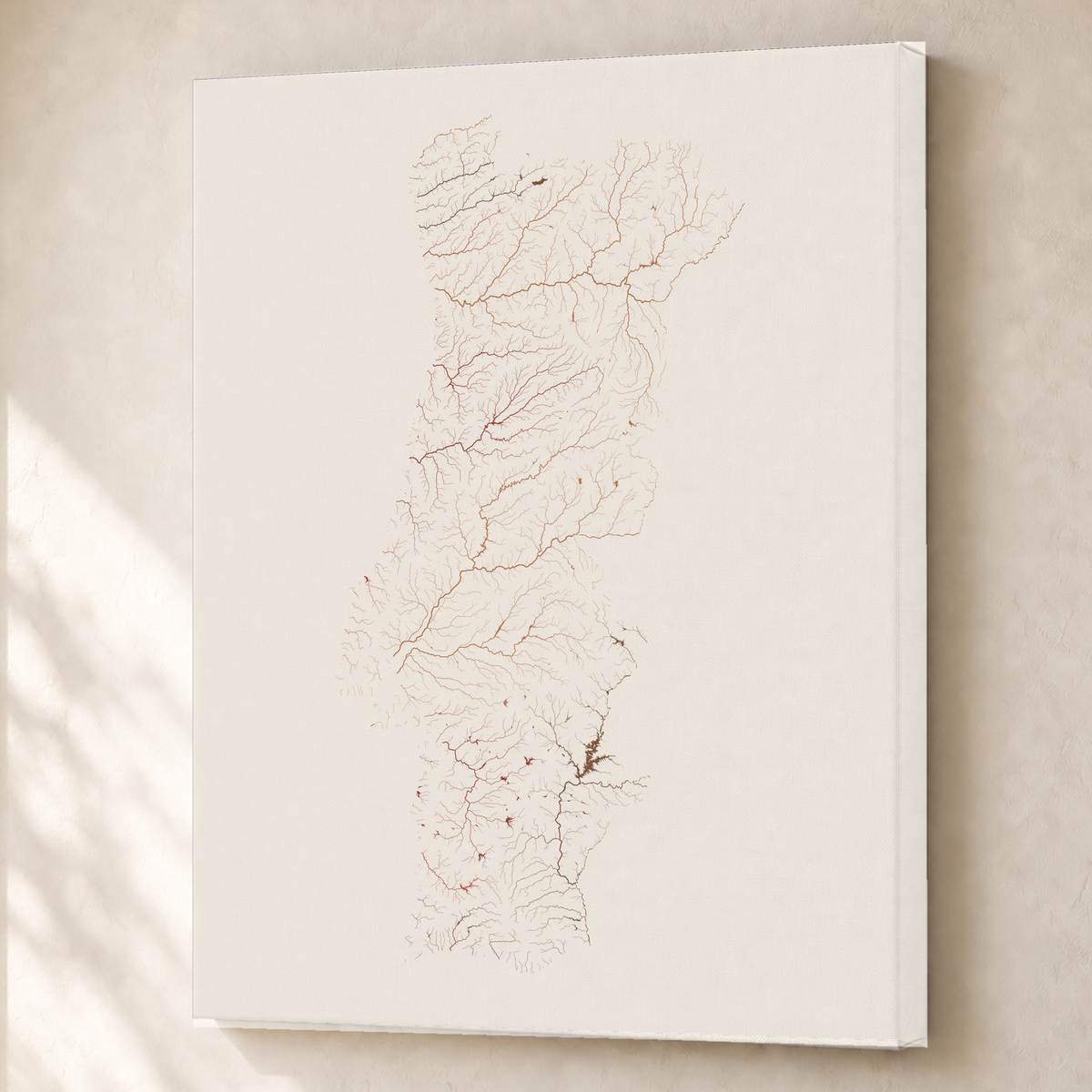 Beautiful Rivers — Portugal — Terracota e areia, Canvas · 60 × 80 cm, Sem margem