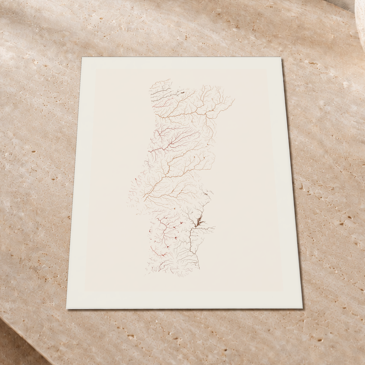 Beautiful Rivers — Portugal — Terracota e areia, Impressão fine art · 30 × 40 cm, Margem branca