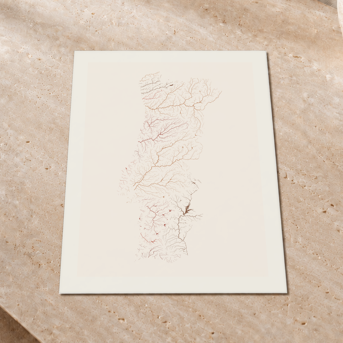 Beautiful Rivers — Portugal — Terracota e areia, Impressão fine art · 45 × 60 cm, Margem branca