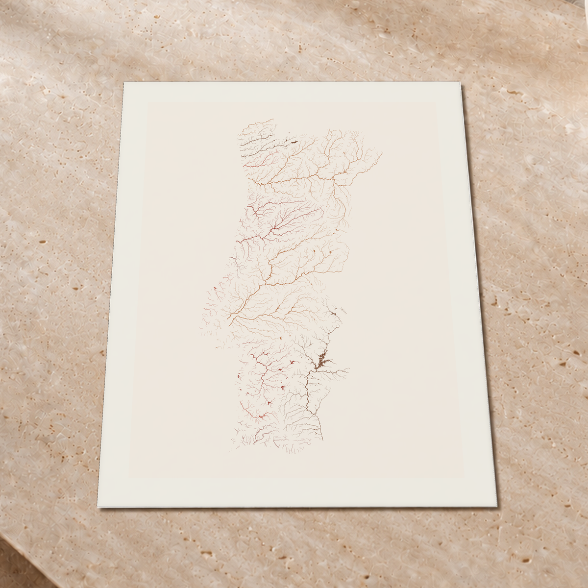 Beautiful Rivers — Portugal — Terracota e areia, Impressão fine art · 60 × 80 cm, Margem branca