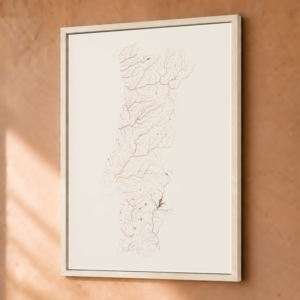 Beautiful Rivers — Portugal — Terracota e areia, Fine art emoldurado · 30 × 40 cm, Branco · Sem margem