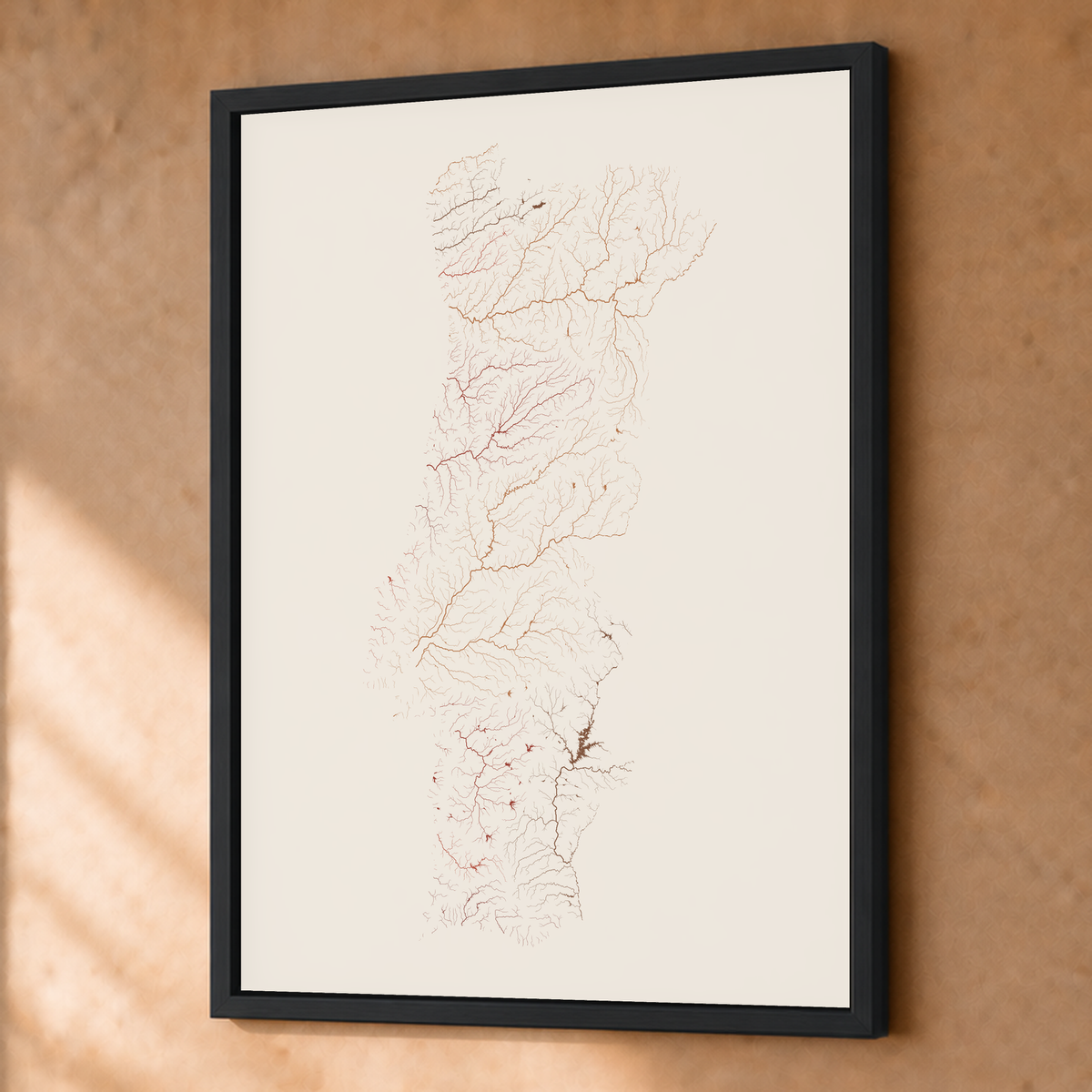 Beautiful Rivers — Portugal — Terracota e areia, Fine art emoldurado · 45 × 60 cm, Preto · Sem margem
