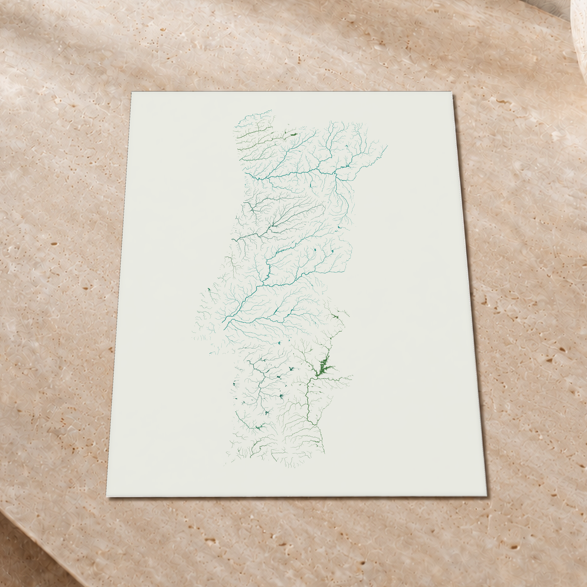 Beautiful Rivers — Portugal — Verde jade e porcelana, Impressão fine art · 30 × 40 cm, Sem margem