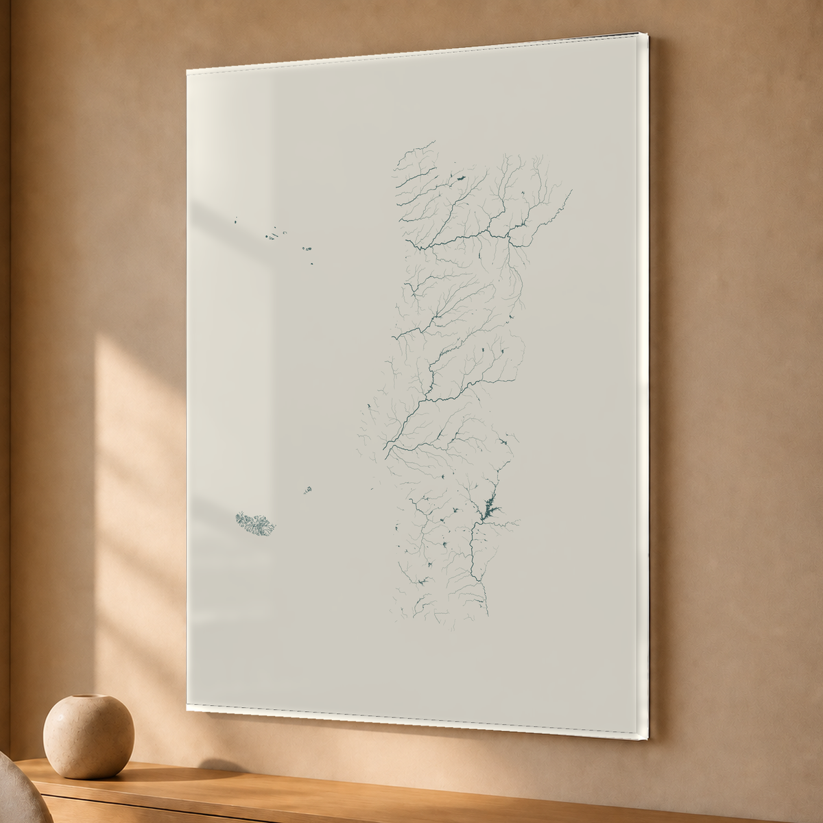 Beautiful Rivers — Portugal com Ilhas — Natural e luminosa, Acrílico · 30 × 40 cm, Sem margem
