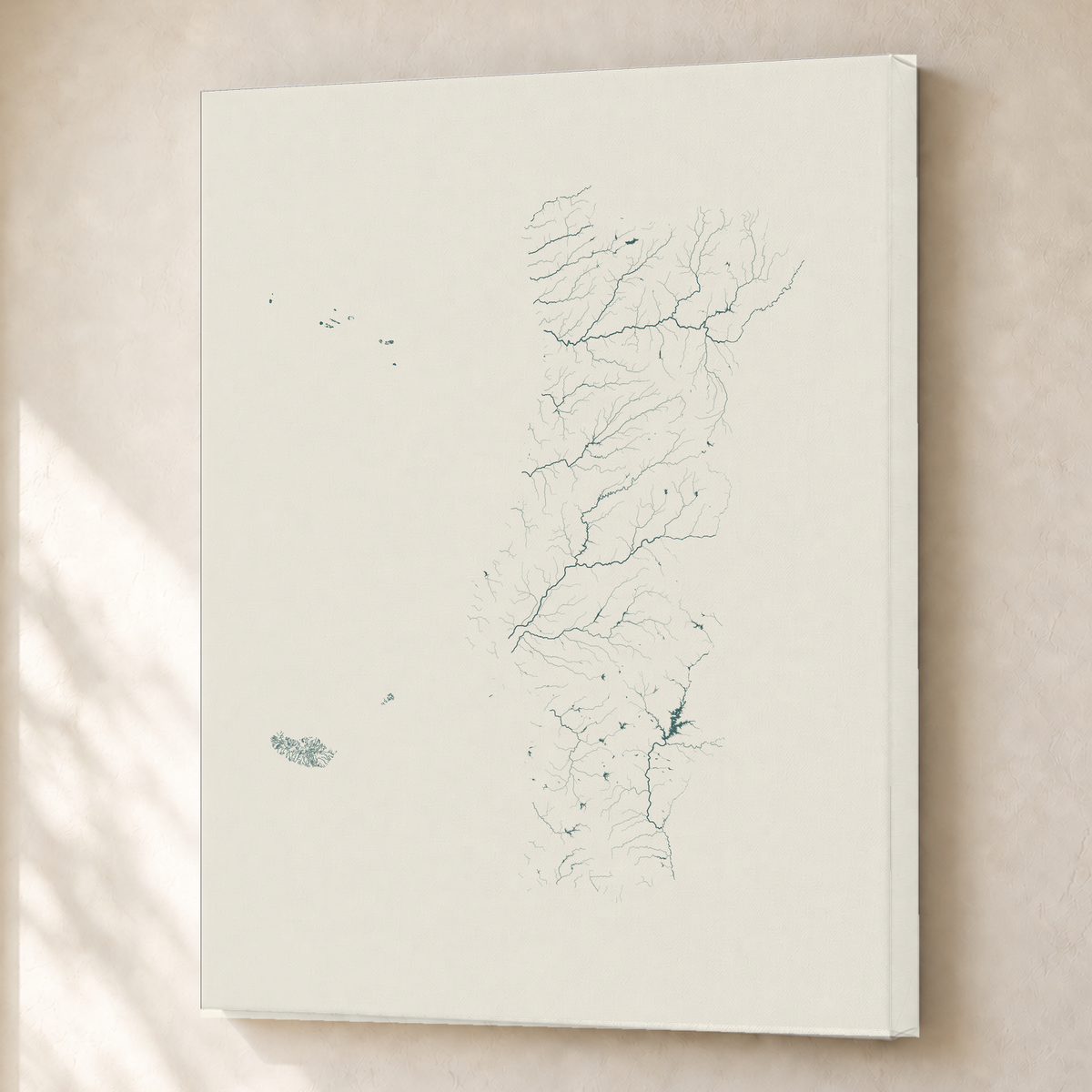 Beautiful Rivers — Portugal com Ilhas — Natural e luminosa, Canvas · 45 × 60 cm, Sem margem