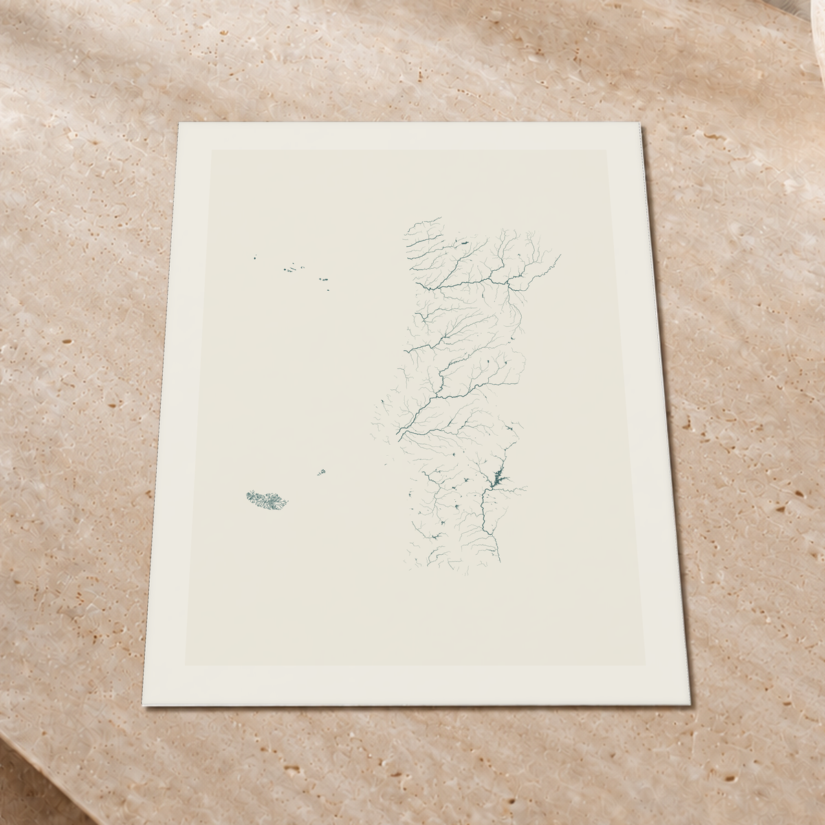 Beautiful Rivers — Portugal com Ilhas — Natural e luminosa, Impressão fine art · 45 × 60 cm, Margem branca