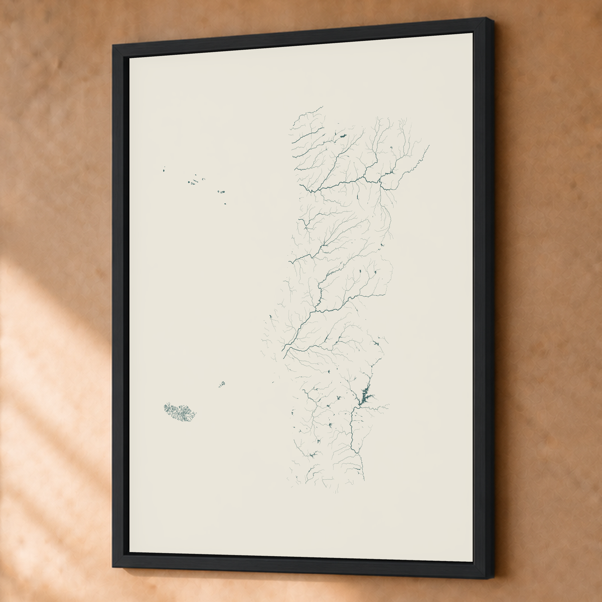 Beautiful Rivers — Portugal com Ilhas — Natural e luminosa, Fine art emoldurado · 60 × 80 cm, Preto · Sem margem
