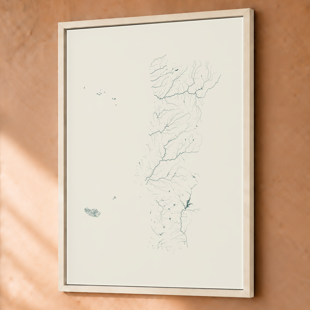 Beautiful Rivers — Portugal com Ilhas — Natural e luminosa, Fine art emoldurado · 60 × 80 cm, Branco · Sem margem