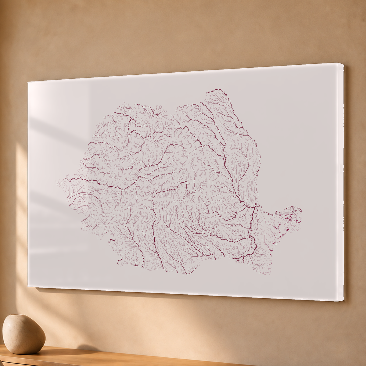 Beautiful Rivers — Roménia — Ameixa e rosé, Acrílico · 40 × 60 cm, Sem margem
