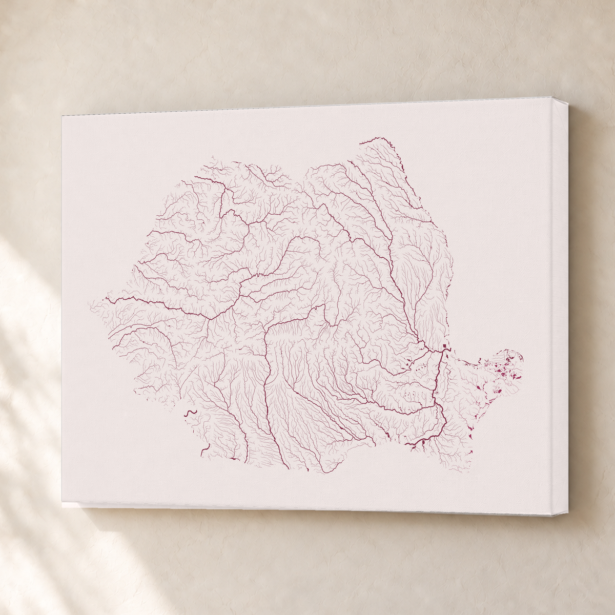 Beautiful Rivers — Roménia — Ameixa e rosé, Canvas · 30 × 40 cm, Sem margem
