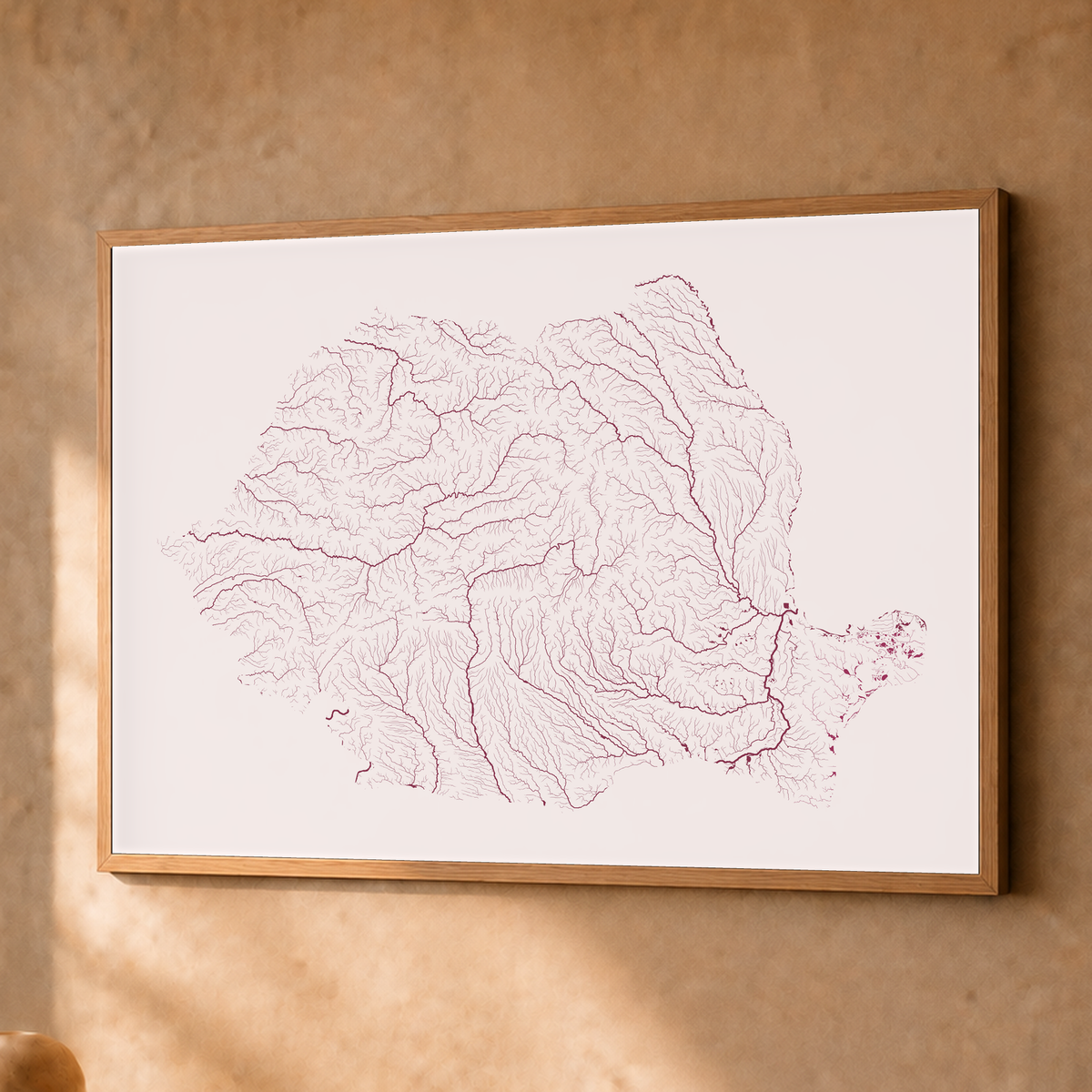Beautiful Rivers — Roménia — Ameixa e rosé, Fine art emoldurado · 45 × 60 cm, Natural · Sem margem