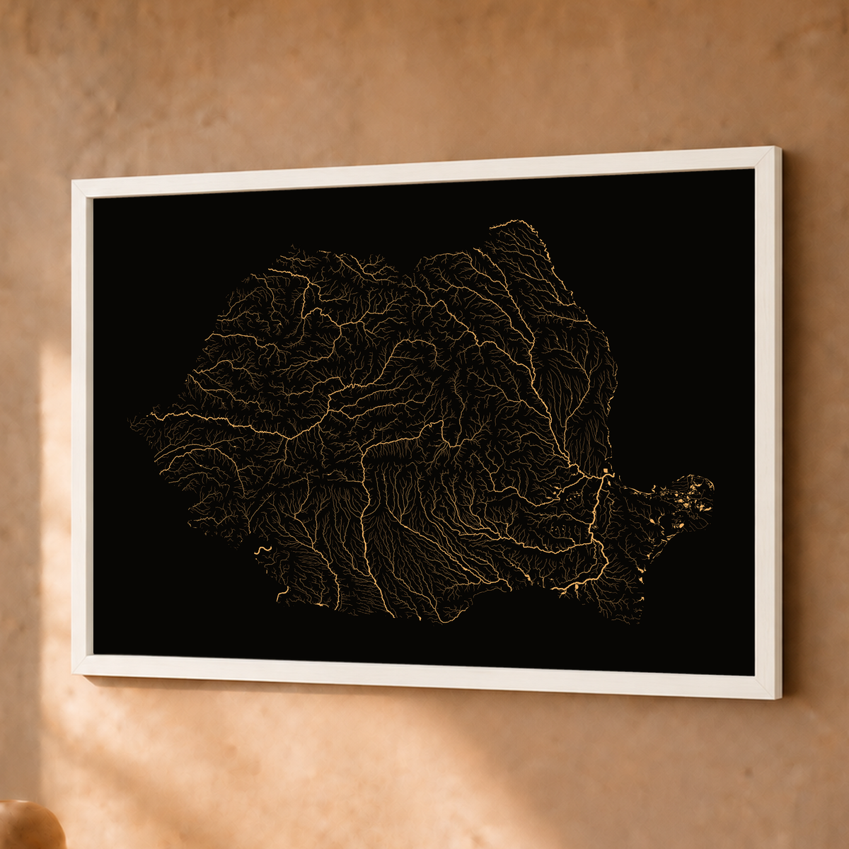 Beautiful Rivers — Roménia — Cobre, Fine art emoldurado · 30 × 40 cm, Branco · Sem margem