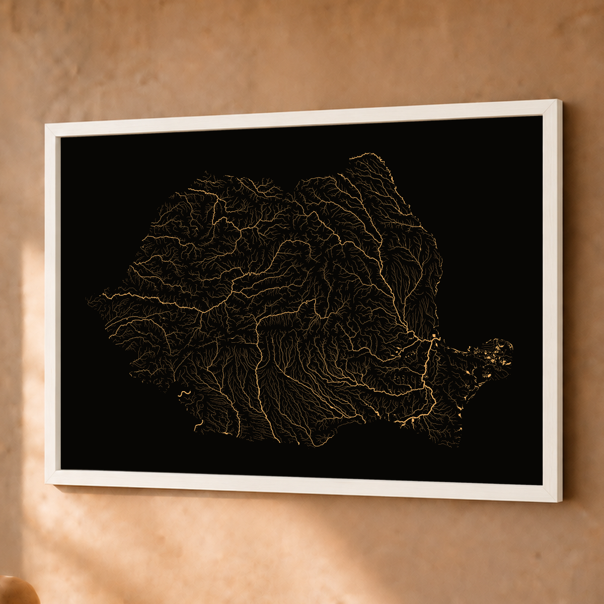 Beautiful Rivers — Roménia — Cobre, Fine art emoldurado · 45 × 60 cm, Branco · Sem margem