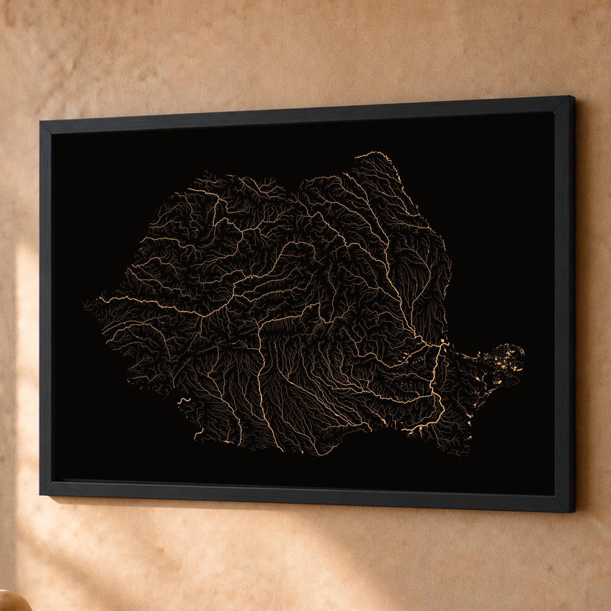 Beautiful Rivers — Roménia — Cobre, Fine art emoldurado · 60 × 80 cm, Preto · Sem margem