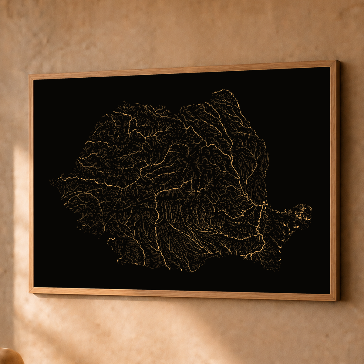 Beautiful Rivers — Roménia — Cobre, Fine art emoldurado · 60 × 80 cm, Natural · Sem margem