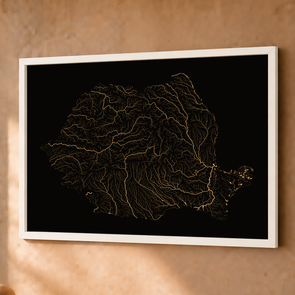 Beautiful Rivers — Roménia — Cobre, Fine art emoldurado · 60 × 80 cm, Branco · Sem margem