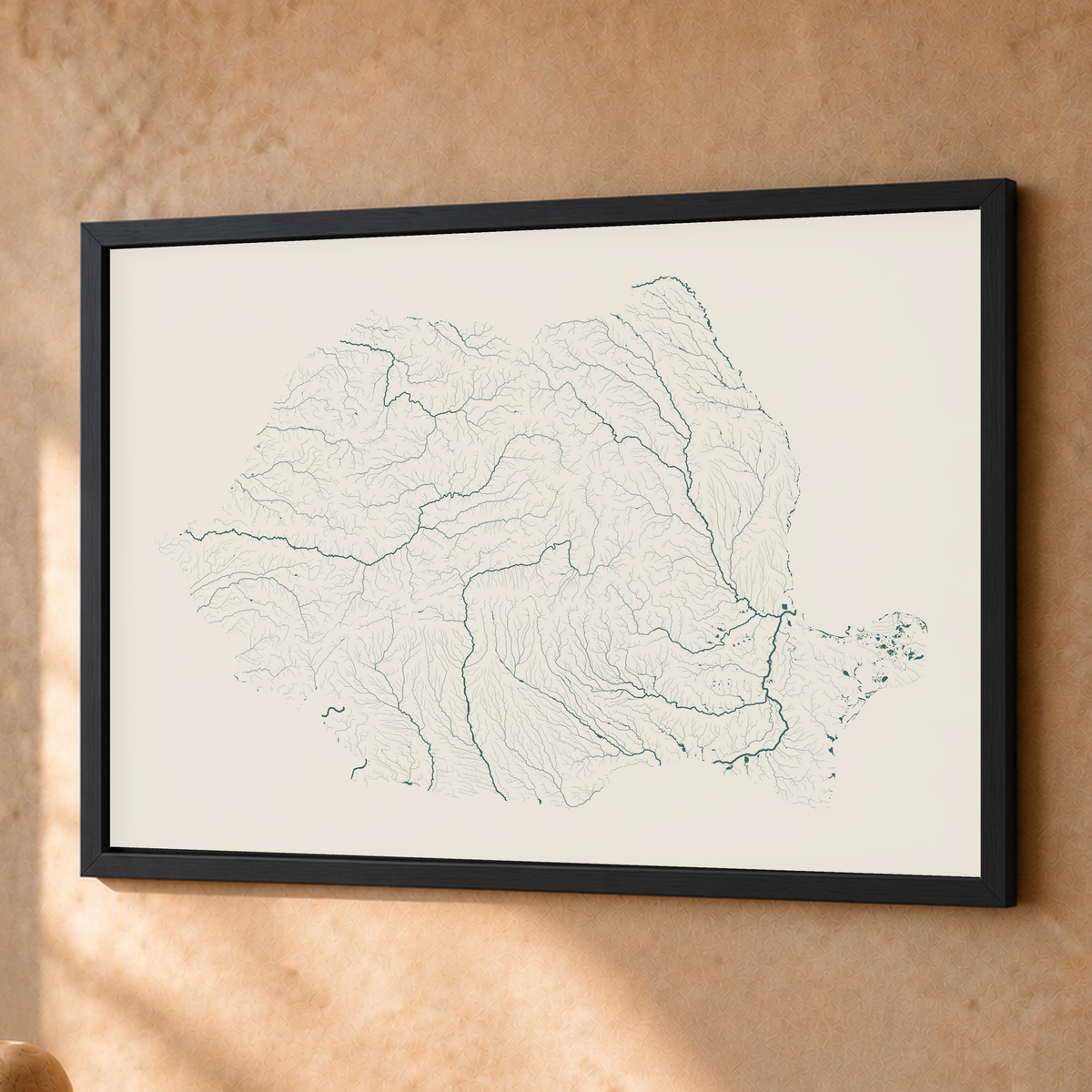 Beautiful Rivers — Roménia — Natural e luminosa, Fine art emoldurado · 45 × 60 cm, Preto · Sem margem
