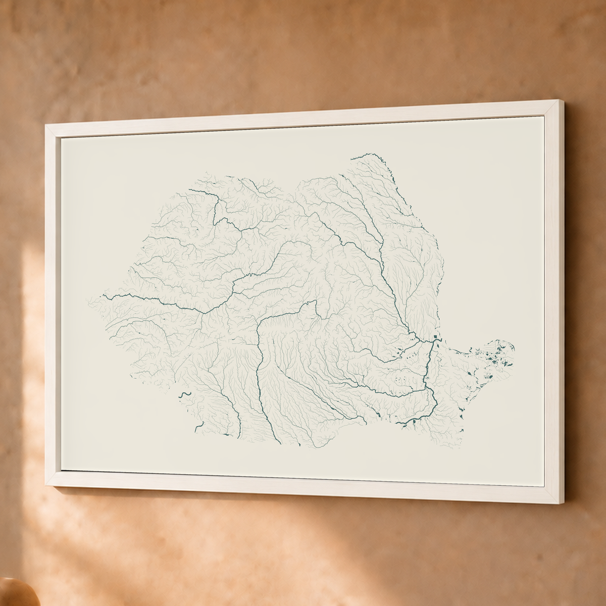 Beautiful Rivers — Roménia — Natural e luminosa, Fine art emoldurado · 45 × 60 cm, Branco · Sem margem