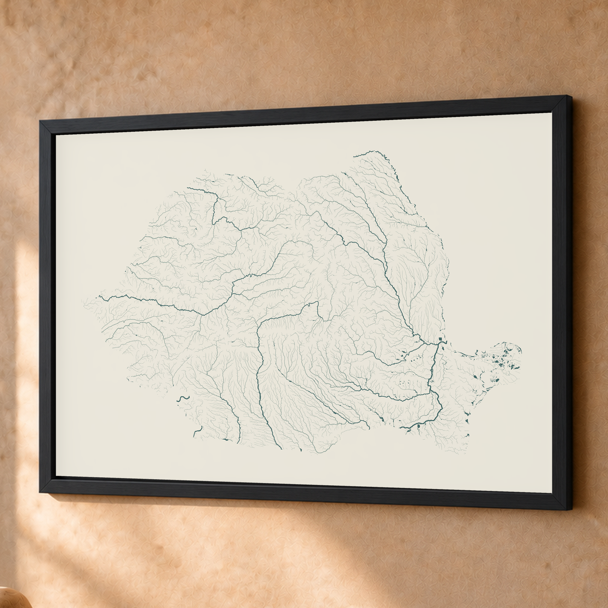 Beautiful Rivers — Roménia — Natural e luminosa, Fine art emoldurado · 60 × 80 cm, Preto · Sem margem