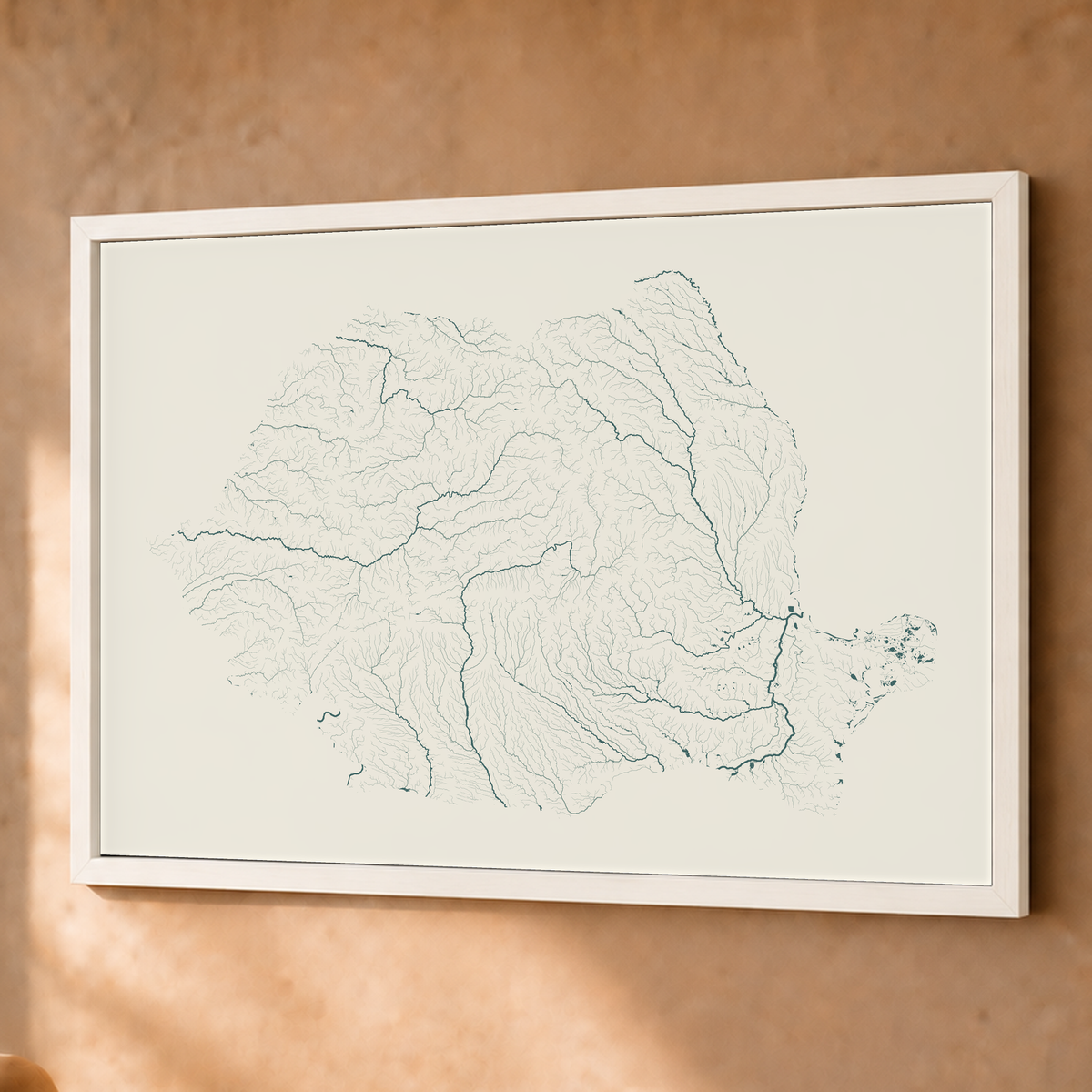 Beautiful Rivers — Roménia — Natural e luminosa, Fine art emoldurado · 60 × 80 cm, Branco · Sem margem