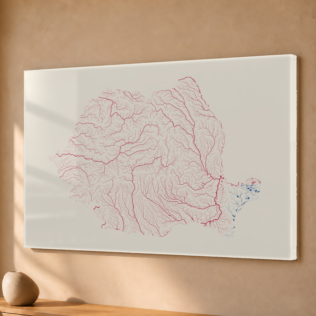 Beautiful Rivers — Roménia — Risografia, Acrílico · 40 × 60 cm, Sem margem