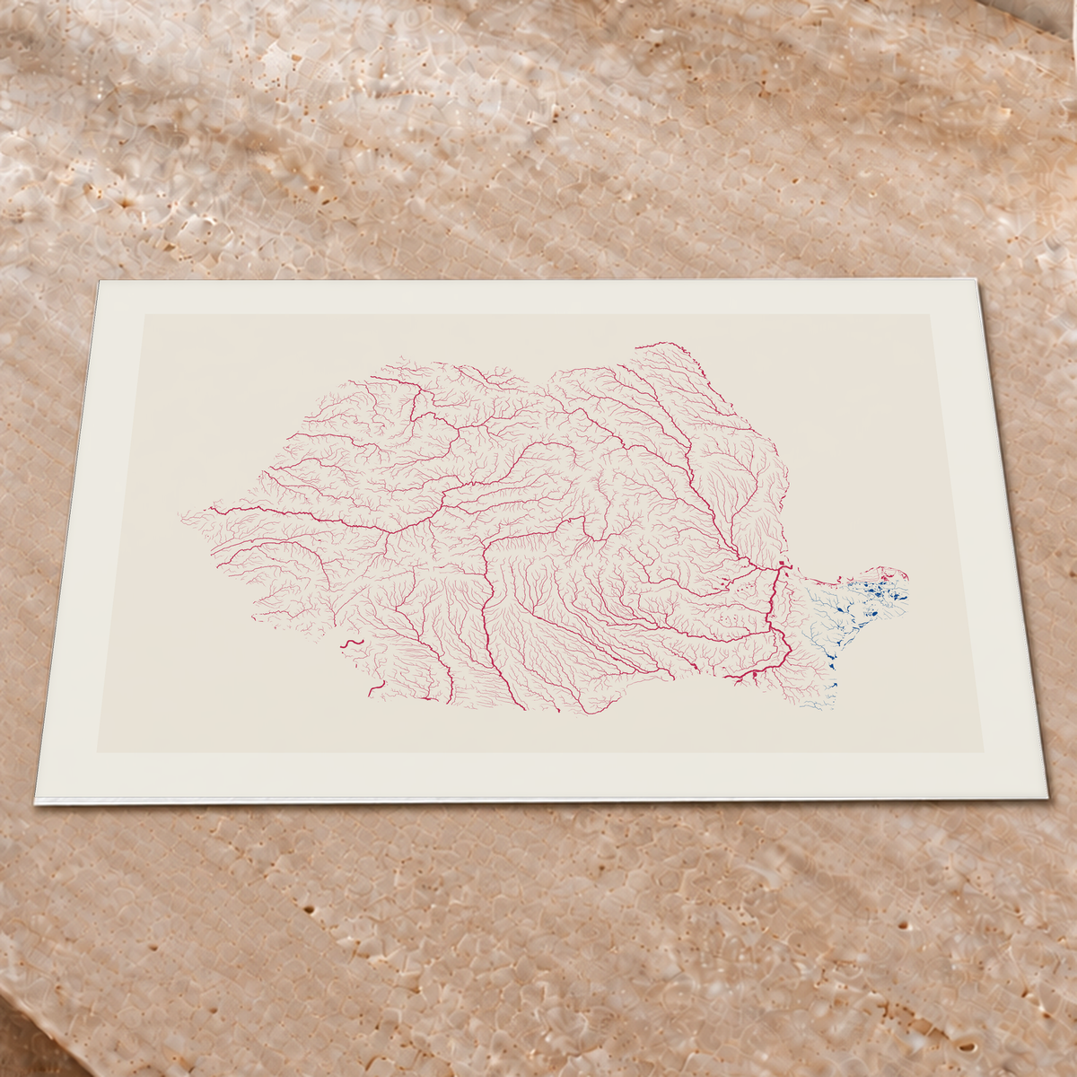 Beautiful Rivers — Roménia — Risografia, Impressão fine art · 45 × 60 cm, Margem branca