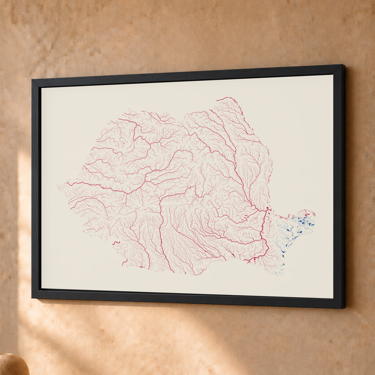 Beautiful Rivers — Roménia — Risografia, Fine art emoldurado · 30 × 40 cm, Preto · Sem margem