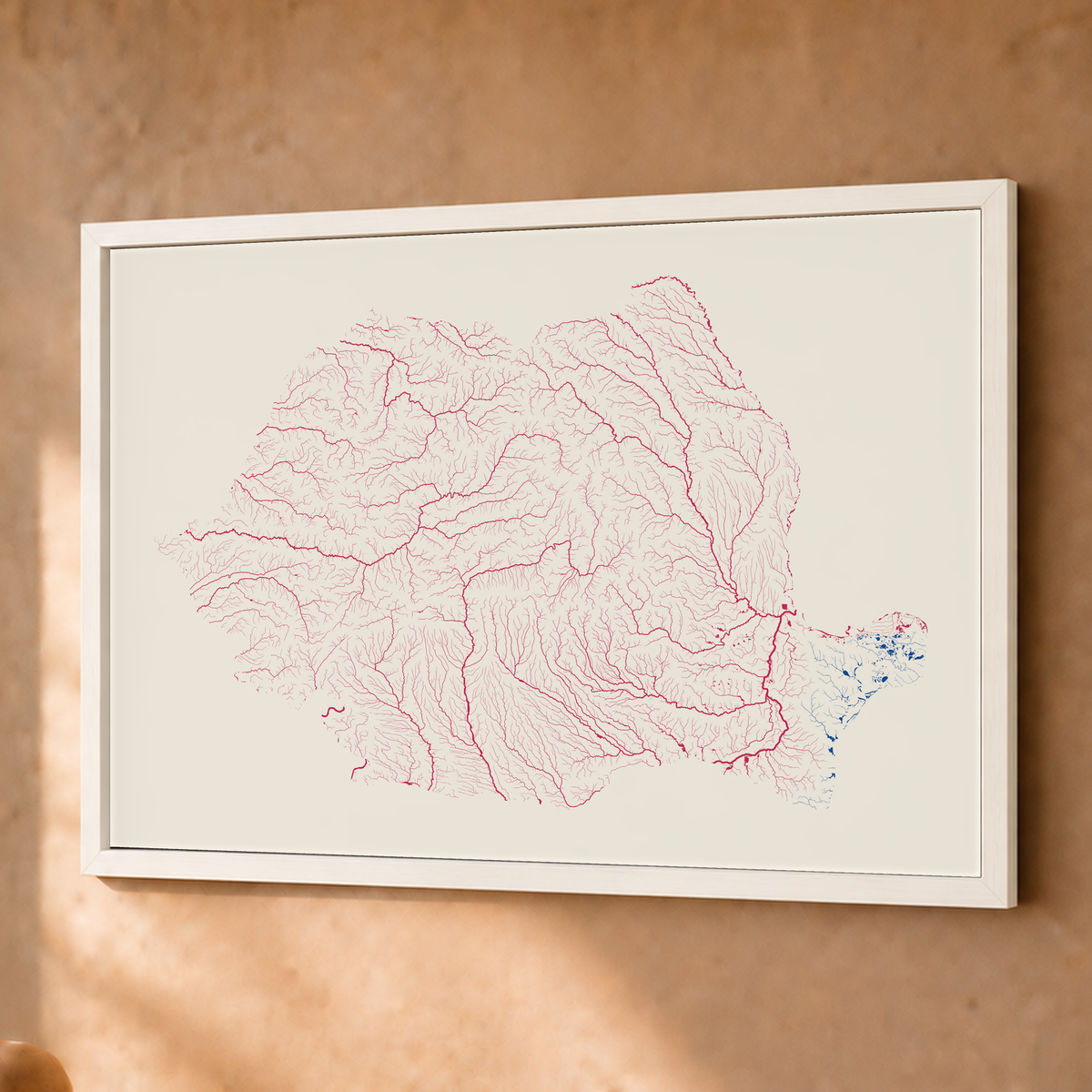 Beautiful Rivers — Roménia — Risografia, Fine art emoldurado · 45 × 60 cm, Branco · Sem margem