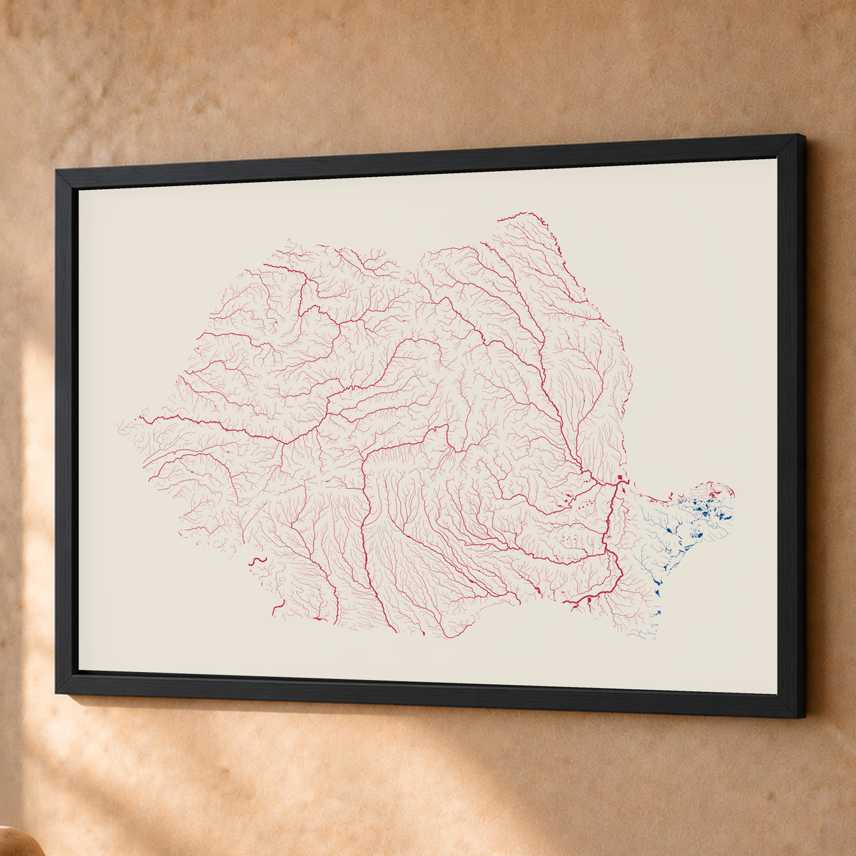 Beautiful Rivers — Roménia — Risografia, Fine art emoldurado · 60 × 80 cm, Preto · Sem margem