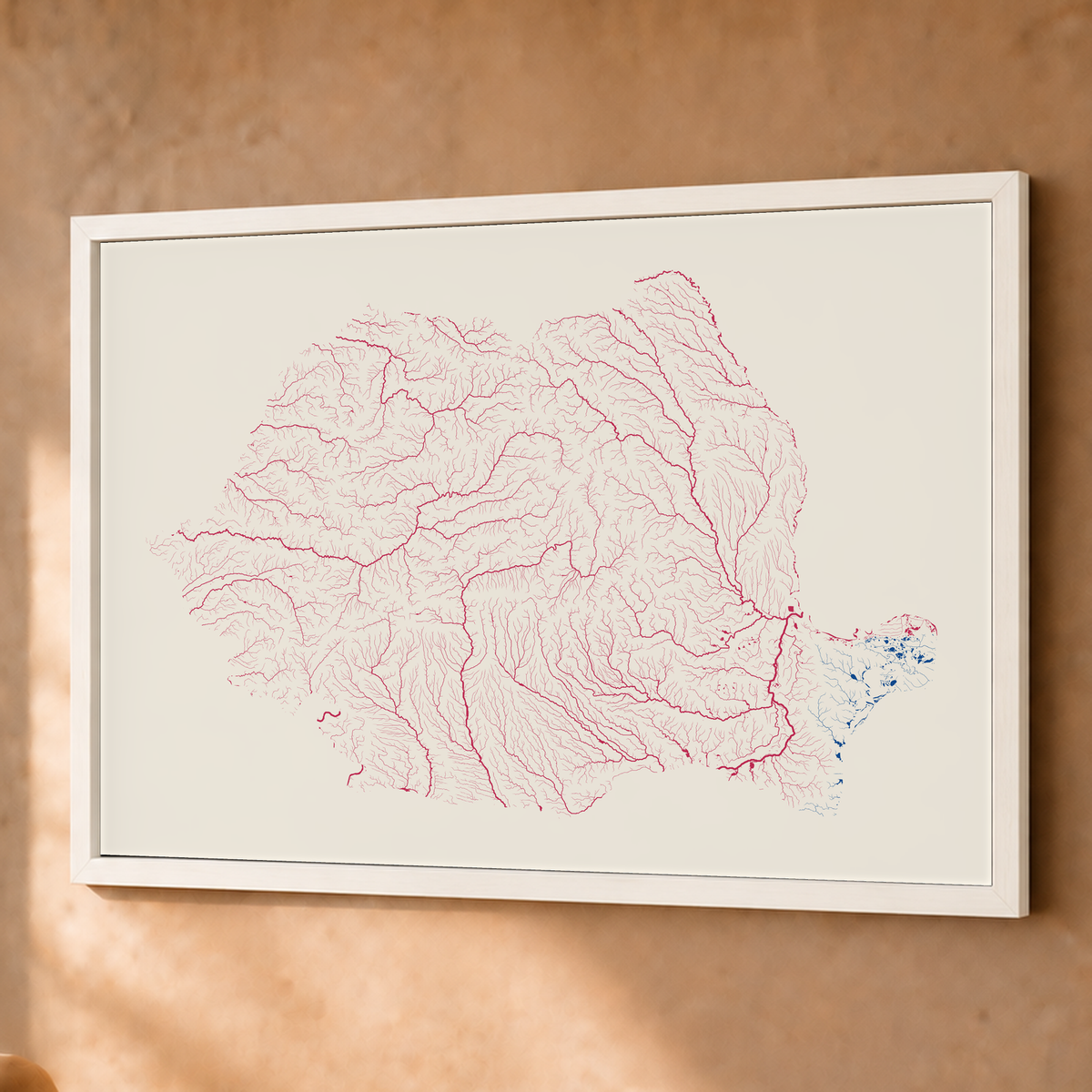 Beautiful Rivers — Roménia — Risografia, Fine art emoldurado · 60 × 80 cm, Branco · Sem margem