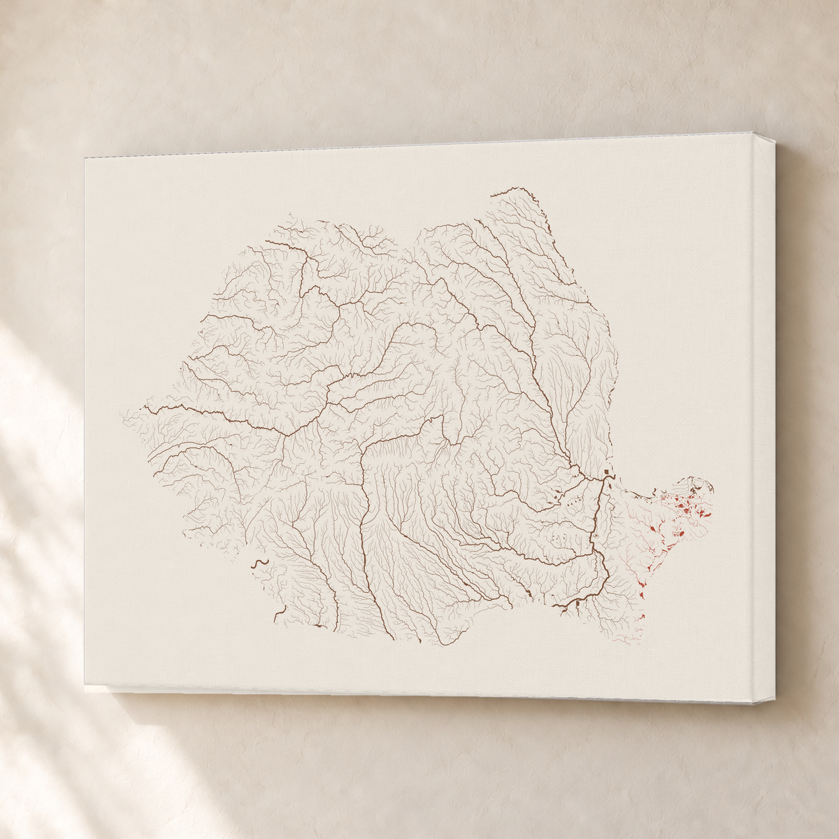 Beautiful Rivers — Roménia — Terracota e areia, Canvas · 30 × 40 cm, Sem margem