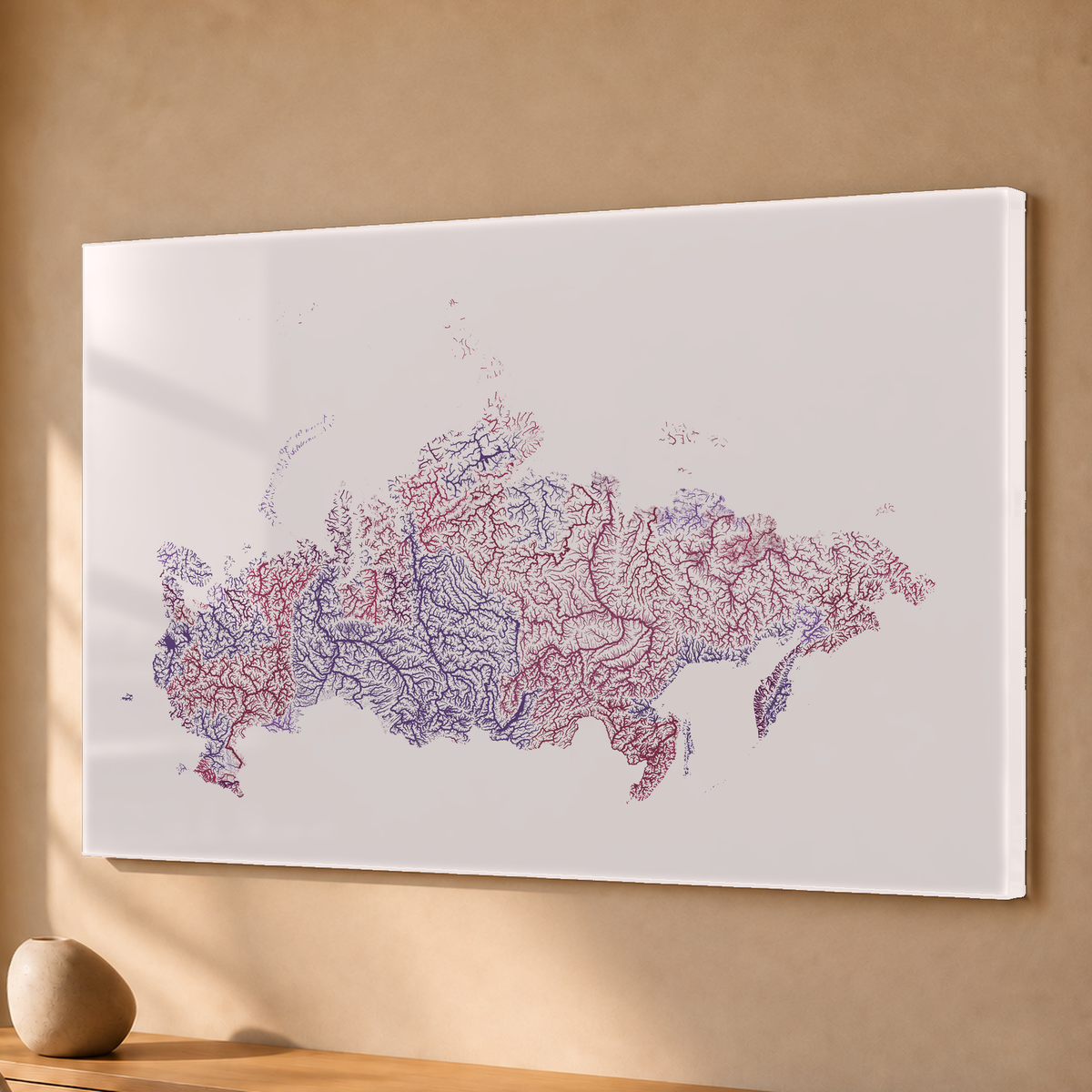 Beautiful Rivers — Rússia — Ameixa e rosé, Acrílico · 40 × 60 cm, Sem margem