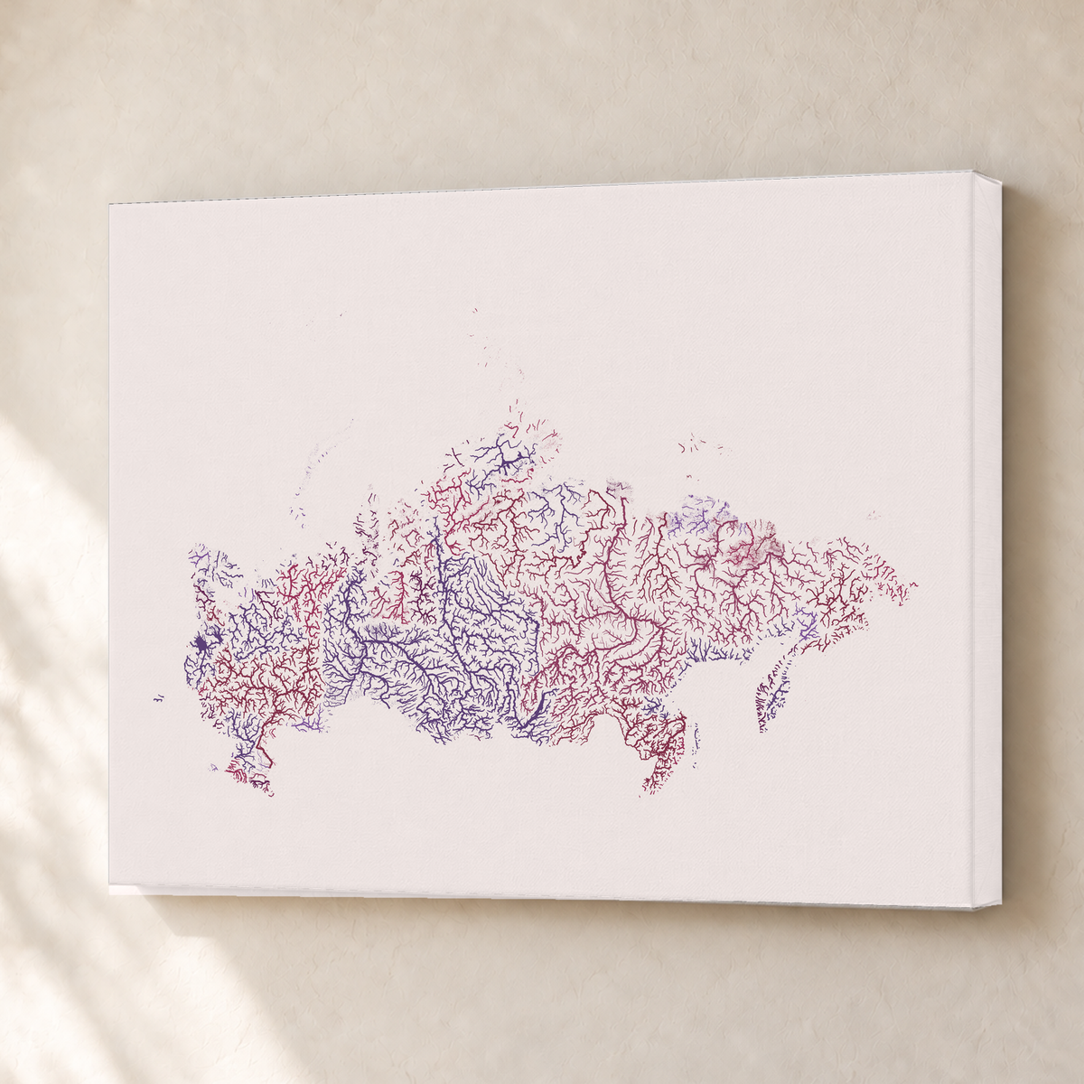 Beautiful Rivers — Rússia — Ameixa e rosé, Canvas · 30 × 40 cm, Sem margem