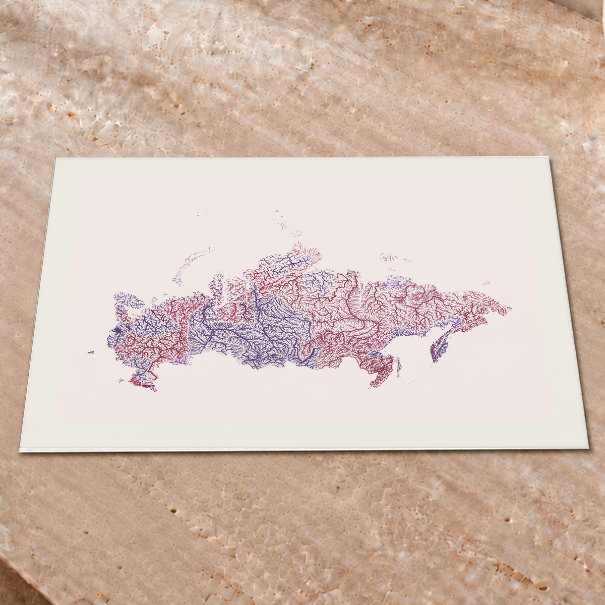 Beautiful Rivers — Rússia — Ameixa e rosé, Impressão fine art · 45 × 60 cm, Margem branca